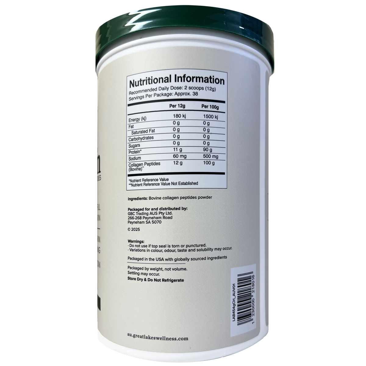 Great Lakes Gelatin Co., Collagen Peptides Hydrolyzed