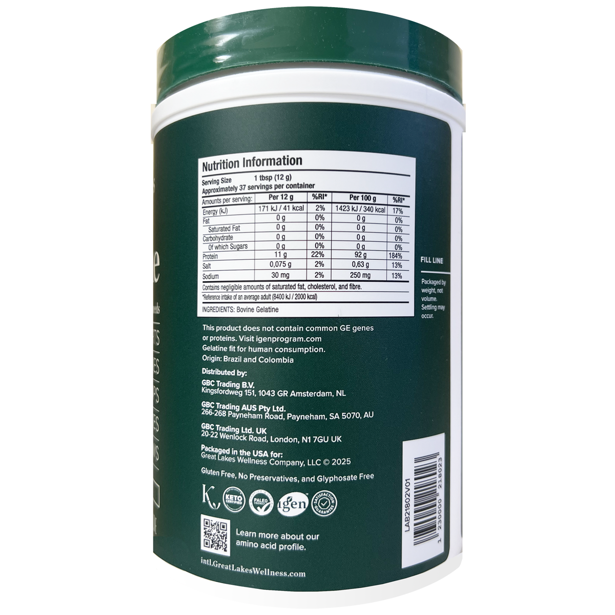 Great Lakes Gelatin Co., Beef Hide Gelatin