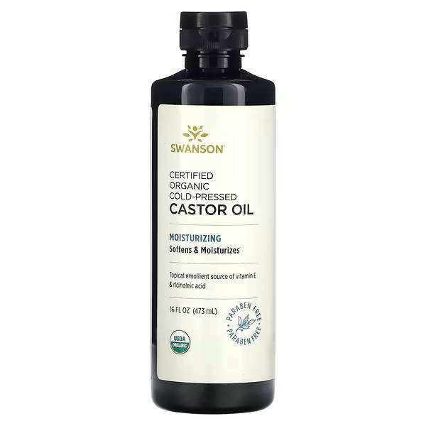 Swanson Castor Oil 473ml - Certified Organic Cold-Pressed