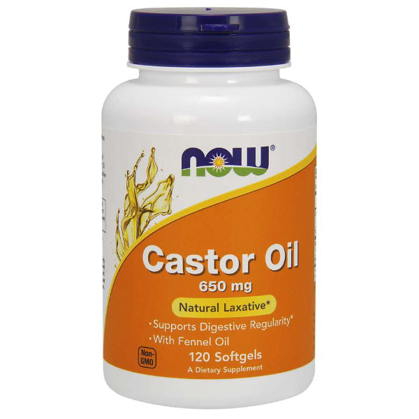 NOW Castor Oil, 650 mg | Natural Laxative