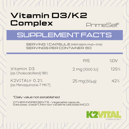Primeself Vitamin D3+K2 Complex