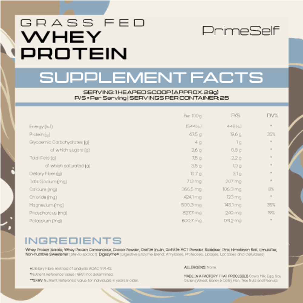 Primeself Whey Protein Grass Fed