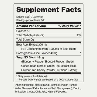 SNAP Nitric Oxide Beet Gummies