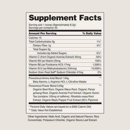 SNAP Nitric Oxide Preworkout Mixed Berry Powder