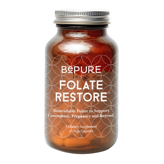 BePure Folate Restore 30 Capsules | Bioavailable Folate to Support Conception, Pregnancy and Beyond