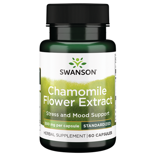 Swanson Chamomile Flower Extract 500mg, 60 Caps