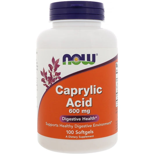 NOW® Caprylic Acid, 600 mg | Healthy Digestive Bacterial Environment